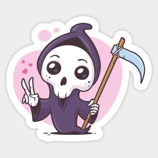 Kawaii Grim Reaper Sticker